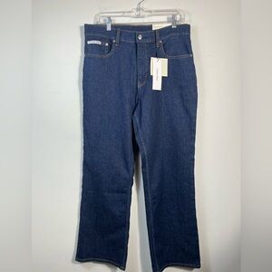 Calvin Klein Womens High Rise Bootcut Jeans size 30 Dark Blue Wash